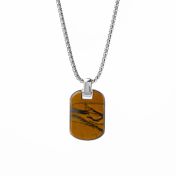 Clear Mark Tiger Eye Tag Necklace