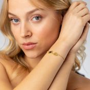 Lebensbaum Namensarmband mit Nano Bibel [750er Gold Vermeil]