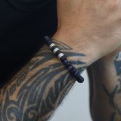 Lava and Amethyst Name Bracelet - Sterling Silver