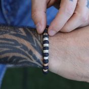 Lava en Jaspis Naam Armband - Sterling Zilver