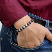 Lava and Jasper Name Bracelet - Sterling Silver