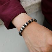 Lava en Jaspis Naam Armband - Sterling Zilver