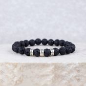 Lava Stone Men Name Bracelet 