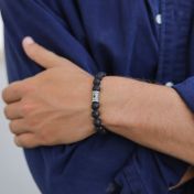 Lava Stone Evil Eye Men Bracelet