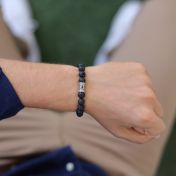 Lava Stone Evil Eye Men Bracelet