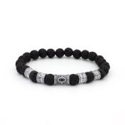 Lava Stone Evil Eye Men Name Bracelet