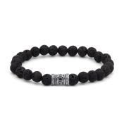 Bracelet Pierre de Lave avec Hamsa pour Homme