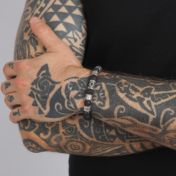 Lava Stone Evil Eye Men Name Bracelet