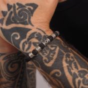 Lava Stone Evil Eye Men Name Bracelet