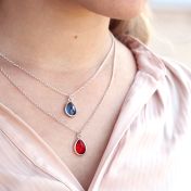 Enchanted Drop Layered Birthstone Necklace [Sterling Silver]