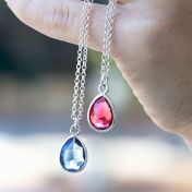 Enchanted Drop Layered Birthstone Necklace [Sterling Silver]