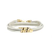 Family Name Bracelet for Women - Gold Plated [Light Grey Suede]