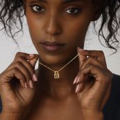 Lock Initial Necklace [18K Gold Plated]