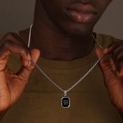 Lukas Onyx Herrenkette mit Gravur