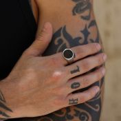 Lucas Black Onyx Men Ring - Sterling Silver