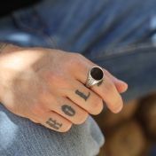 Lucas Black Onyx Men Ring - Sterling Silver