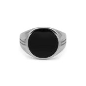 Lucas Black Onyx Men Ring - Sterling Silver