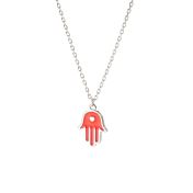 Lucky Heart Hamsa Necklace [Sterling Silver]