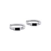 Luna Noir Hoop Earrings [Sterling Silver]