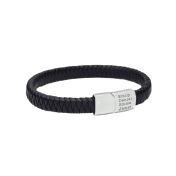 Herrenarmband mit graviertem Magnet - Schwarz