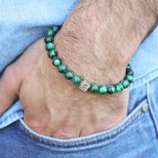 Classic Malachite Men Bracelet - Sterling Silver