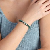 Bracelet Malachite avec Prénom pour Femme [Argent 925]