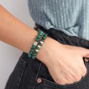 Bracelet Malachite avec Prénom pour Femme [Argent 925]