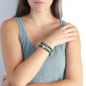 Bracelet Malachite avec Prénom pour Femme [Argent 925]