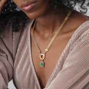 Malachite Сharm with Crystals [18K Gold Plated]