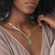 Malachite Сharm with Crystals [18K Gold Plated]