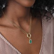 Malachite Сharm with Crystals [18K Gold Plated]