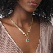 Malachite Сharm with Crystals [18K Gold Plated]