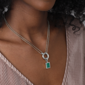 Malachite con Cristalli [Argento 925]