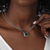 Touch of Nature Malachite Necklace - Horizontal [Sterling Silver]
