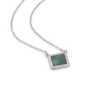 Touch of Nature Malachite Necklace - Horizontal [Sterling Silver]
