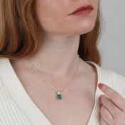 Collar de Malaquita Toque de la Naturaleza - Vertical [Plata de Ley]