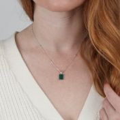 Collar de Malaquita Toque de la Naturaleza - Vertical [Plata de Ley]