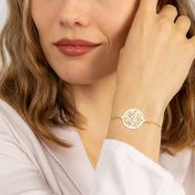 Erinnerungen Armband mit Kartenanhänger [750er vergoldet]