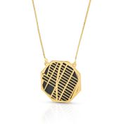 Schatten Plaats Silhouet Kaart Ketting [18K Goud Verguld]