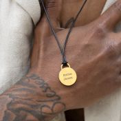 Navigator's Map Men Necklace - 18K Gold Plated / Black Cord