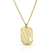 Collier Plaque Carte pour Homme - Plaqué Or 18ct