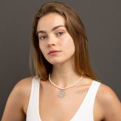 Precious Spot Map Necklace with Pearls [Sterling Silver]
