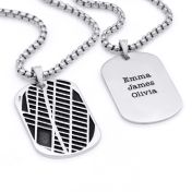 Map Tag Necklace For Men - Sterling Silver