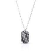 Collier Silhouette Carte en Petite Plaque [Argent 925]