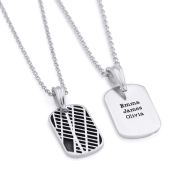 Collier Silhouette Carte en Petite Plaque [Argent 925]