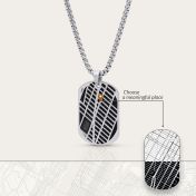 Map Tag Necklace For Men - Sterling Silver