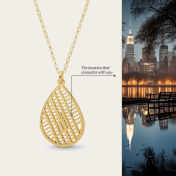 Cherished Spot Map Necklace [14 Karat Gold]