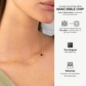 Collier Maria Diamant Initiale avec Nano Bible - Plaqué Or 18ct