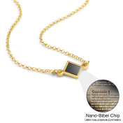 Maria Halskette mit Nano-Bibel [750er Gold Vermeil]