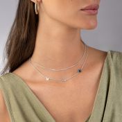 Maria Diamond Initial Necklace with Nano Bible [Sterling Silver]
